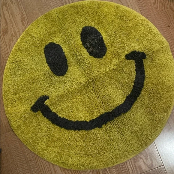 Yellow Smiley Face Bath Rug - Picture 2 of 3